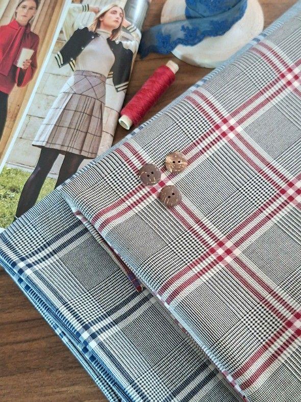 چهارخونه درجه یک ژاپن طوسی سورمه ای