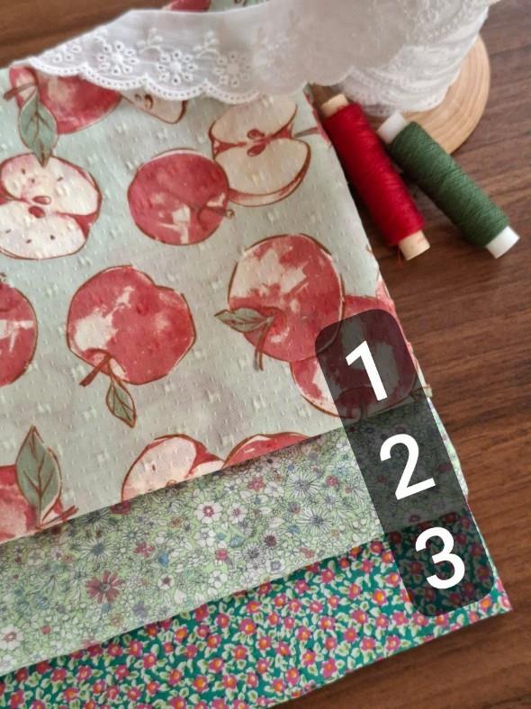 کتان نخ خالدار طرح سیب